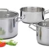 Spring Brigade Pannenset Met Glasdeksels Rvs 3-delig -Keukengerei Winkel 0480800603