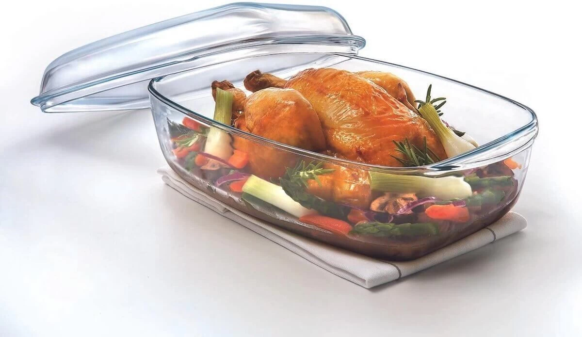 Pyrex Ovenschaal Met Deksel 37 X 22 Cm Glas 4 Pyrex Ovenschaal Met Deksel 37 X 22 Cm Glas - Afbeelding 2