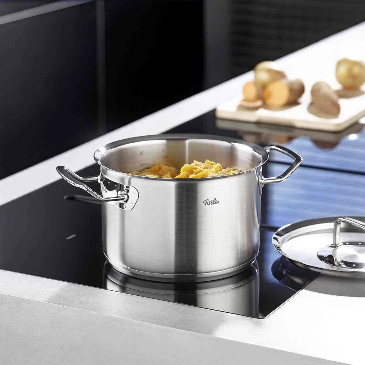 Fissler Original Profi Pannenset Met Steelpan En Lage Kookpan Rvs 5-delig 4 Fissler Original Profi Pannenset Met Steelpan En Lage Kookpan Rvs 5-delig - Afbeelding 2