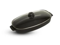 Gastrolux Expert Braadpan Voor Inductie 40,5 X 24,5 Cm H 14 Cm Incl. Glasdeksel Aluminium