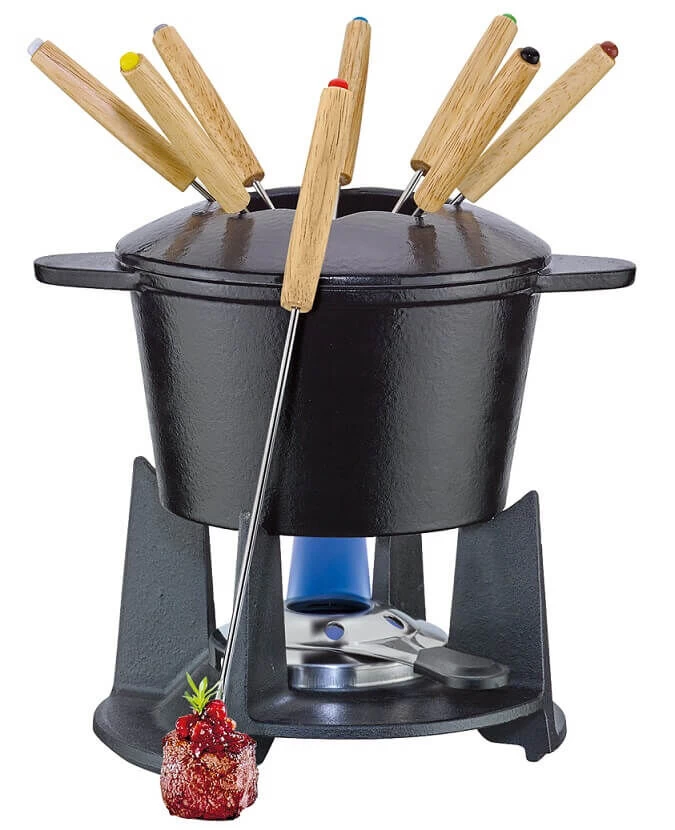 Spring Grenoble Kaasfondueset ø 16 Cm 8-persoons Gietijzer Mat Zwart 3 Spring Grenoble Kaasfondueset ø 16 Cm 8-persoons Gietijzer Mat Zwart
