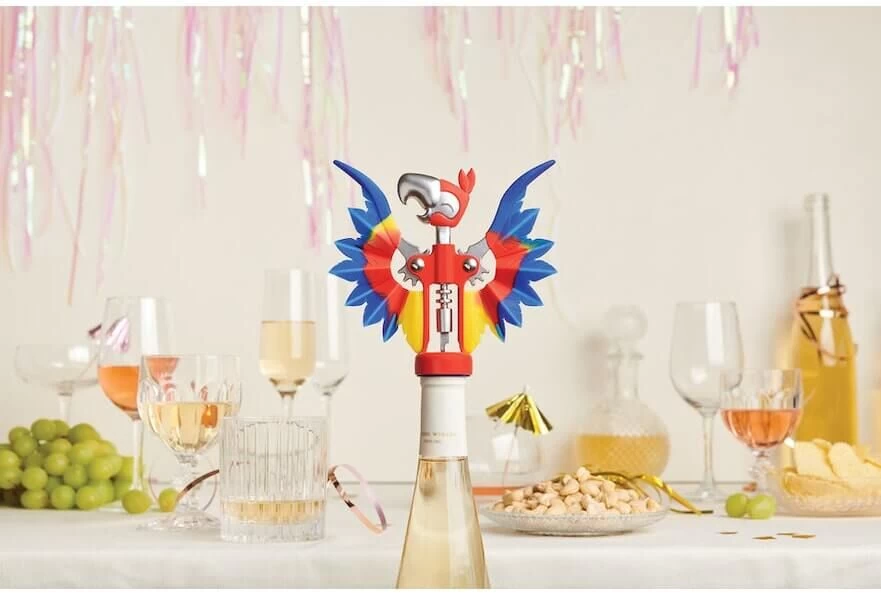 Ototo Pinot Kurkentrekker Papegaai Metaal/silicone 2 Ototo Pinot Kurkentrekker Papegaai Metaal/silicone