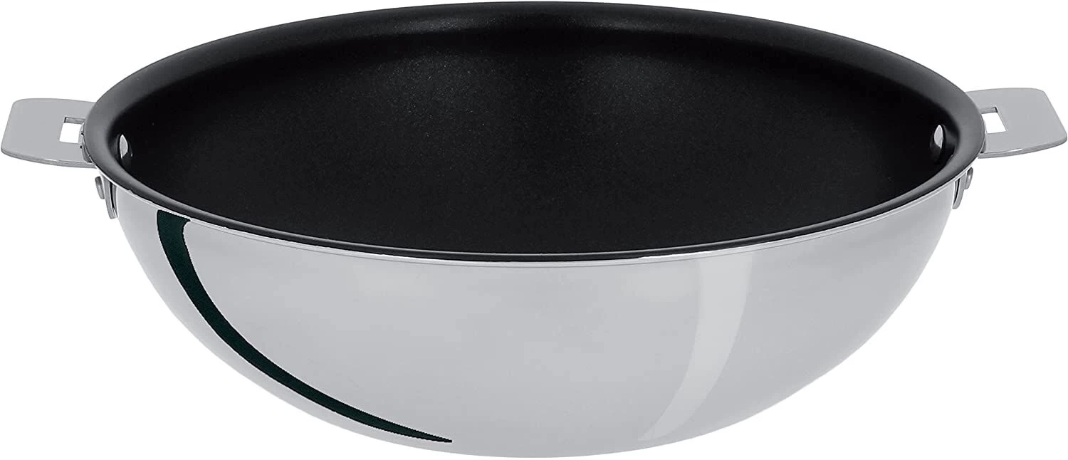 Cristel Casteline Removable Wok Excellis Anti-aanbaklaag ø 28 Cm Rvs 3 Cristel Casteline Removable Wok Excellis Anti-aanbaklaag ø 28 Cm Rvs