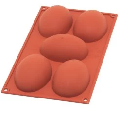 Silikomart Bakvorm 5 Halve Eieren 10 X 7 Cm Silicone Bruin