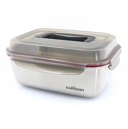Cuitisan Foodcontainer Rechthoekig Met Handgreep 2800 Ml Rvs 3 Cuitisan Foodcontainer Rechthoekig Met Handgreep 2800 Ml Rvs