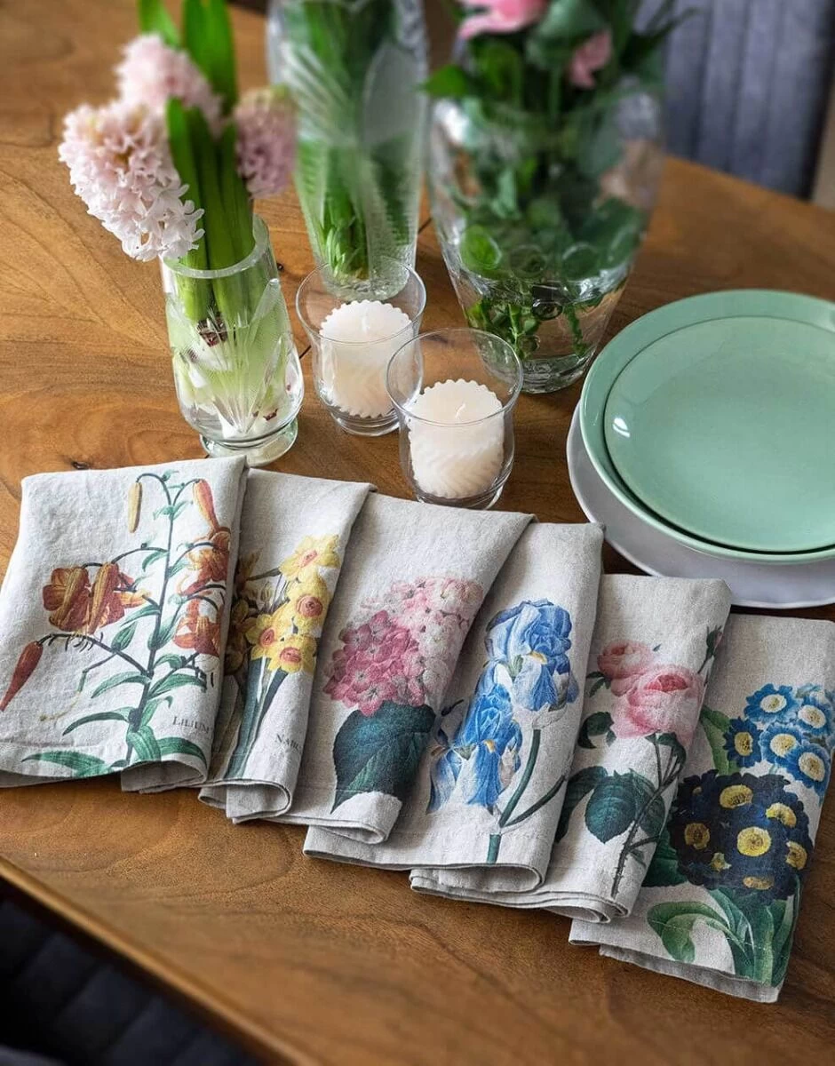 Oldenhof Garden Flowers Servet 45 X 45 Cm Linnen 6 Stuks 3 Oldenhof Garden Flowers Servet 45 X 45 Cm Linnen 6 Stuks