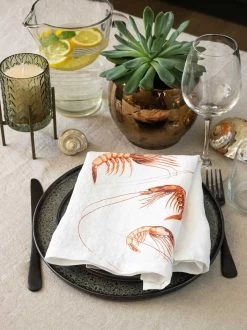 Oldenhof Sea Animals Servet 45 X 45 Cm Linnen 6 Stuks 12 Oldenhof Sea Animals Servet 45 X 45 Cm Linnen 6 Stuks -Keukengerei Winkel linoroom napkins sea animals vertical lr15