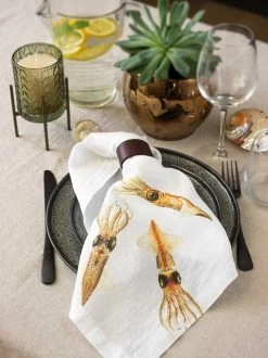 Oldenhof Sea Animals Servet 45 X 45 Cm Linnen 6 Stuks 13 Oldenhof Sea Animals Servet 45 X 45 Cm Linnen 6 Stuks -Keukengerei Winkel linoroom napkins sea animals vertical lr16