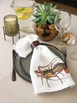 Oldenhof Sea Animals Servet 45 X 45 Cm Linnen 6 Stuks 14 Oldenhof Sea Animals Servet 45 X 45 Cm Linnen 6 Stuks -Keukengerei Winkel linoroom napkins sea animals vertical lr19