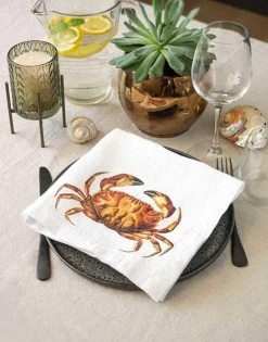 Oldenhof Sea Animals Servet 45 X 45 Cm Linnen 6 Stuks 10 Oldenhof Sea Animals Servet 45 X 45 Cm Linnen 6 Stuks -Keukengerei Winkel linoroom napkins sea animals vertical lr8 34