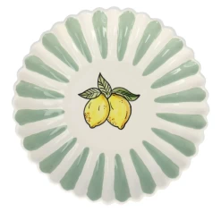 Oldenhof Citroen Coquille Diep Bord ø 23 Cm Aardewerk Groen