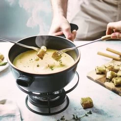 Emile Henry Delight Fondueset 2,1 Liter Keramiek Zwart -Keukengerei Winkel set a fondue delight 1